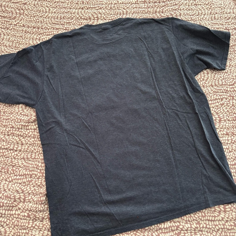 Port & Company Blue Heather Short Sleeve Tee, Punks Not Dead Graphic - Picture 4 of 4